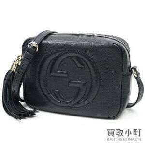 Gucci Soho Leather Disco Bag Black Tassel Interlocking GG crossbody